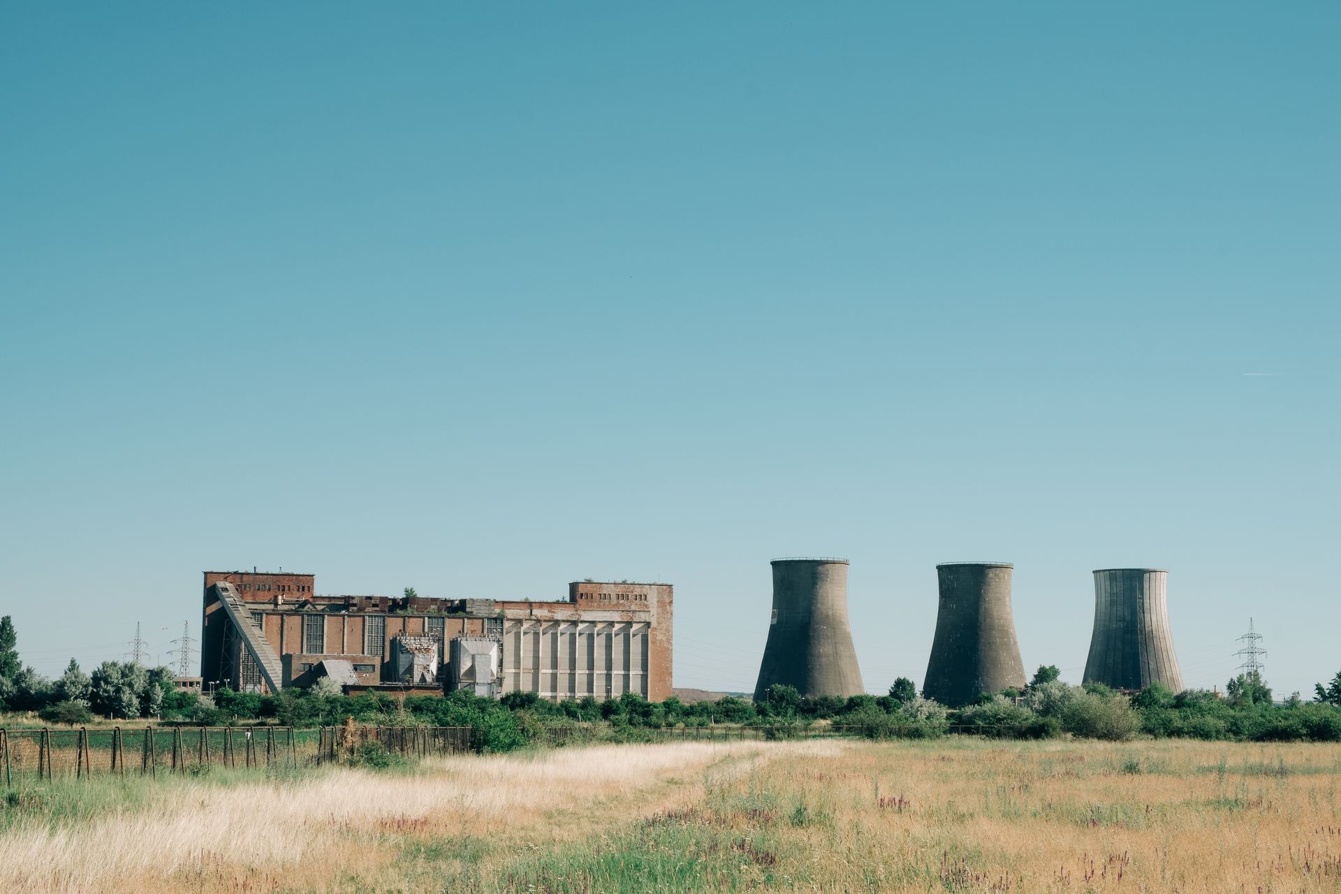 Old factory and big chimneys